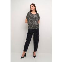 Ärmellose Bluse Loose fit Black/Turtledove Leaf Print black white