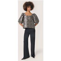 Bluse mit Zebra-Print und Puffärmeln