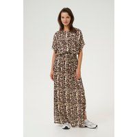 Ärmellose Bluse Loose fit Naturel Leopard Print