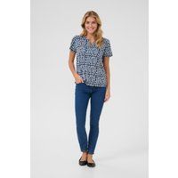 Kurzarm-Bluse Regular fit Black/Blue Graphic Dot black blue