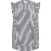 Ärmellose Bluse Regular fit Black Melange/White Stripe melange
