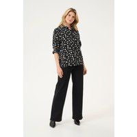 Kurzarm-Bluse Regular fit Black/White Abstract Print black white