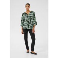 Kurzarm-Bluse Regular fit Green/Black Animal animal