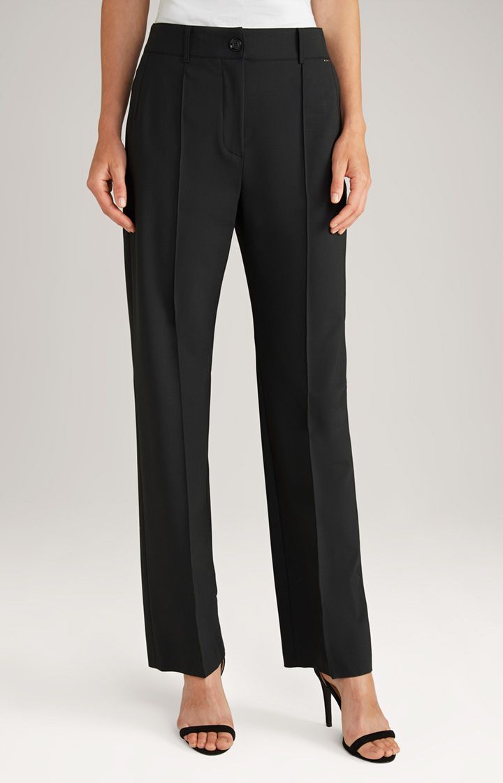 JOOP! Schwarze Marlenehose Wool-Stretch Weites Bein Business-Stil