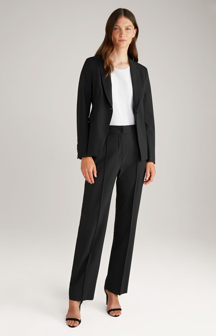 JOOP! Schwarze Marlenehose Wool-Stretch Weites Bein Business-Stil