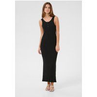 Ärmelloses geripptes Maxi-Strickkleid