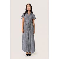 Bedrucktes kurzärmeliges Maxi-Hemdkleid