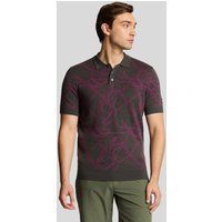 Gemustertes Golf-Poloshirt mit Stickerei