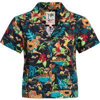 Retro Kurzarmhemd mit Hawaiianischem Muster