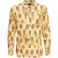 Retro Tiki Print Button-Down Hemd