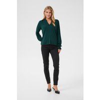 Langarm Bluse mit V-Ausschnitt