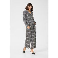 Langarm-Bluse Regular fit Black/Moonstruck Retro Print black darkgrey