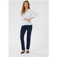 Langarm-Bluse Regular fit Soft Chambray / Chalk Graphic blue white