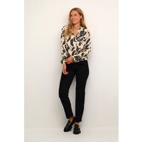 Langarm-Bluse Regular fit Black/Feather Gray Leo leopard