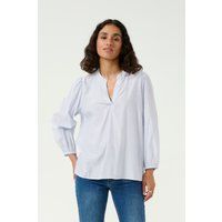 Langarm-Bluse Regular fit Blue/White Stripe blue white