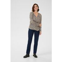 Langarm-Bluse Regular fit Grey/Black Graphic Simili grey