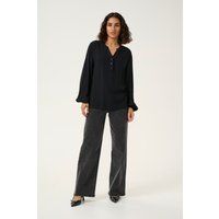 Schwarze Langarm Bluse mit lockerer Passform