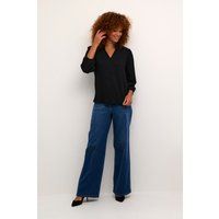 Langarm-Bluse Regular fit Black