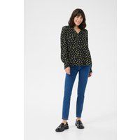 Langarm-Bluse Regular fit Black/Green Lettuce Ditzy black green