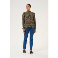 Langarm-Bluse Regular fit Major Brown/Black Leopard