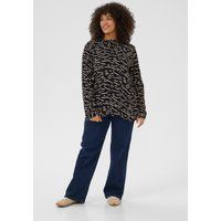 Langarm-Bluse Regular fit Black/Beige Abstract Print black