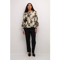 Langarm-Bluse Regular fit Black/Sand Graphic Cloud black multi