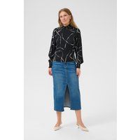 Langarm-Bluse Regular fit Black/Chalk Graphic Lines black