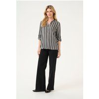 Langarm-Bluse Regular fit Black Oyster/Chalk Stripe black white