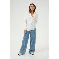 Langarm-Bluse Regular fit Chalk
