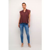 Kurzarm-Bluse Straight fit Rum Raisin rust