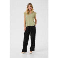 Kurzarm-Bluse Straight fit Tea green