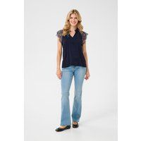 Kurzarm-Bluse Straight fit Ocean Cavern marine