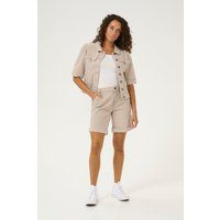 Shorts Loose fit Dune/White Stripe sand