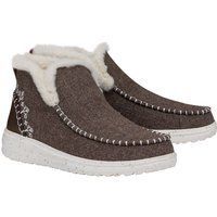 HEYDUDE Denny Wool Faux Shearling Damen-Walnussstiefel