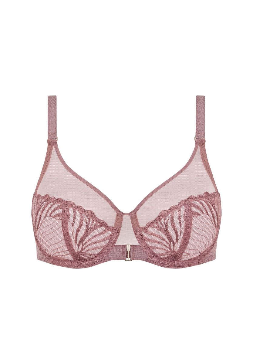 Floraler, gestickter, durchsichtiger Bügel-BH