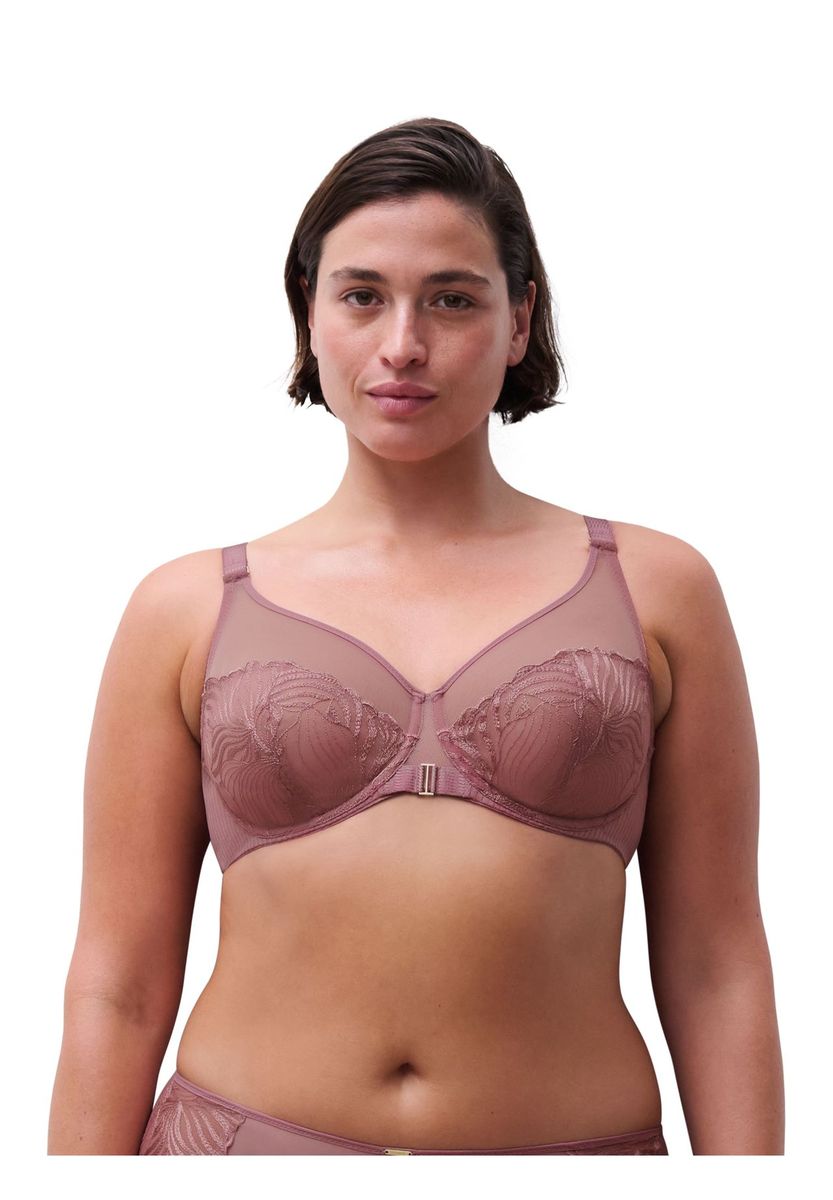 Floraler, gestickter, durchsichtiger Bügel-BH