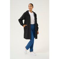Schwarze Regenjacke mit lockerer Passform