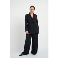 Schwarzer übergroßer Ein-Knopf-Blazer