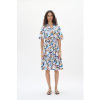 Bedrucktes Midikleid mit Bindegürtel