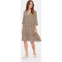 Kleid Casual fit Creme Leopard Strokes animal