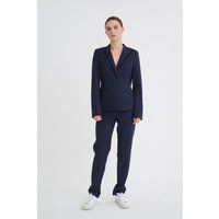 Klassischer Marineblauer Figurbetonter Blazer