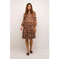Gestuftes Midikleid mit Leopardenmuster