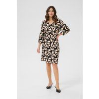 Knielanges Kleid mit geometrischem Muster