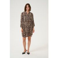Langarm - Hemd Loose fit Naturel Leopard Print