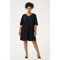 Schwarzes A-Linien Mini Kleid mit V-Ausschnitt