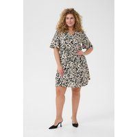 Mini-Kleid mit Blumenmuster und V-Ausschnitt