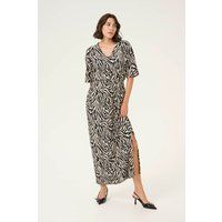 Jersey-Maxikleid mit Zebra-Print