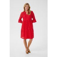 Rotes A-Linien-Kleid mit floraler Spitze
