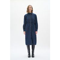 Denim-Midi-Hemdkleid mit Bindegürtel