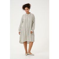 Gestreiftes, locker geschnittenes Hemdkleid